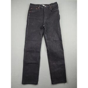 RE/DONE Jeans Womens 28 Black Dark Wash High Rise Slim Straight Stretch Denim